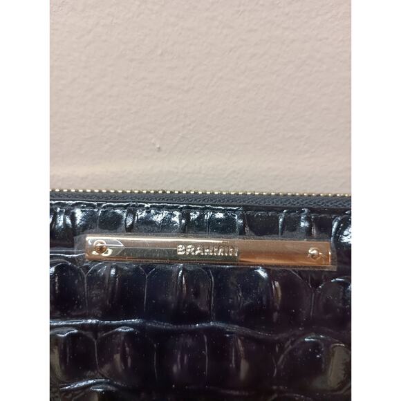 NWT BRAHMIN SURI BLACK MELBOURNE LEATHER ZIP AROUND WALLET - Picture 2 of 7